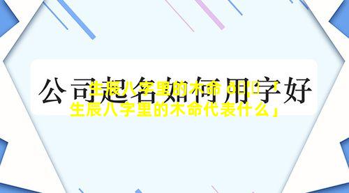 生辰八字里的木命 🦆 「生辰八字里的木命代表什么」